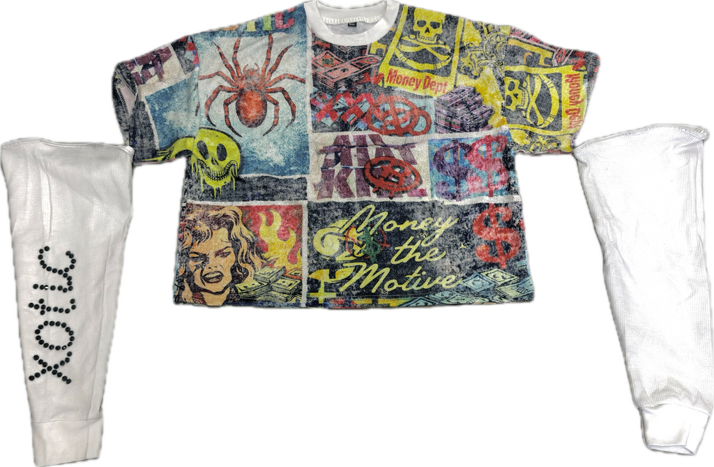 Money Chaos Detachable Sleeve Tee