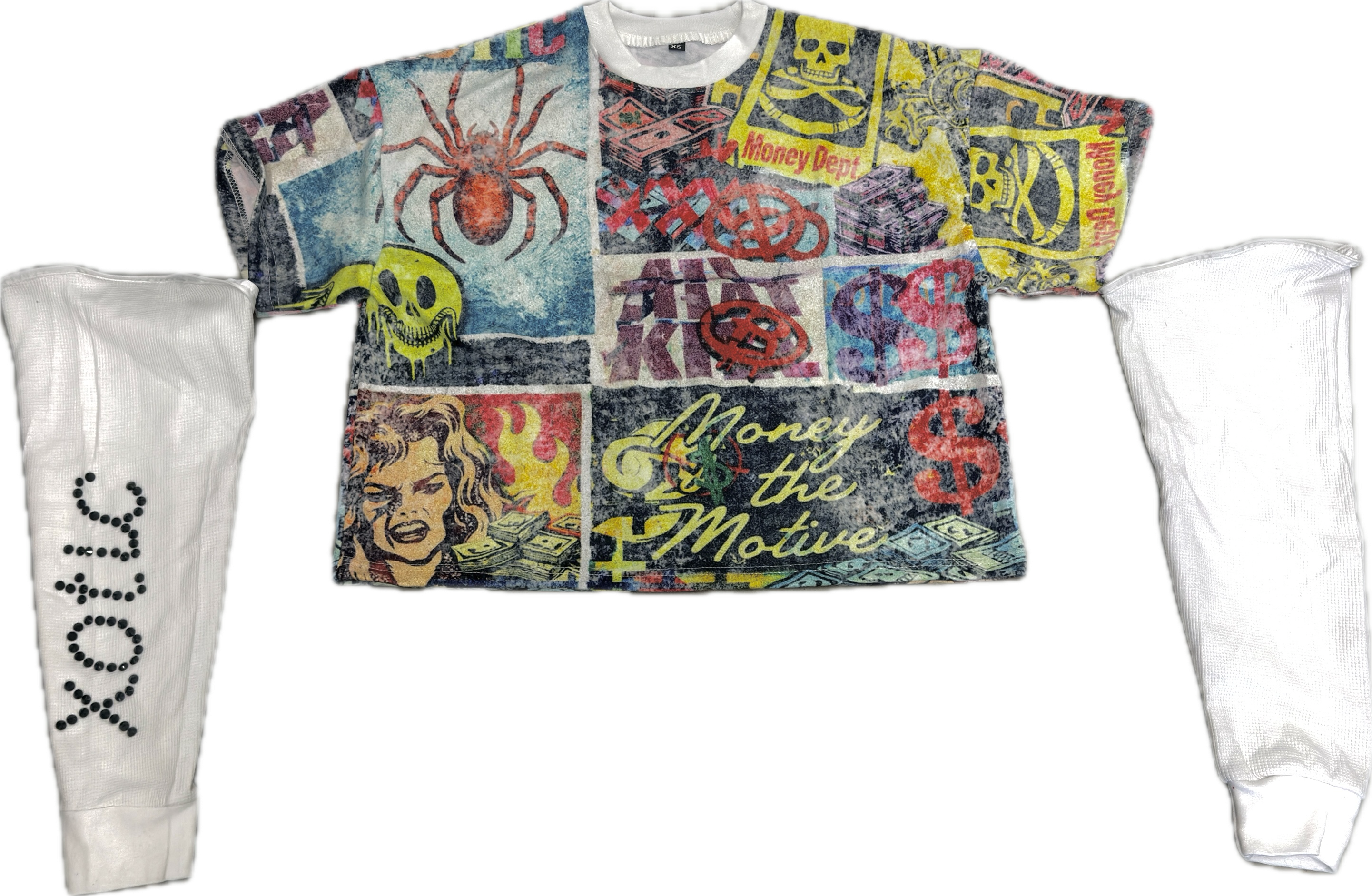 Money Chaos Detachable Sleeve Tee